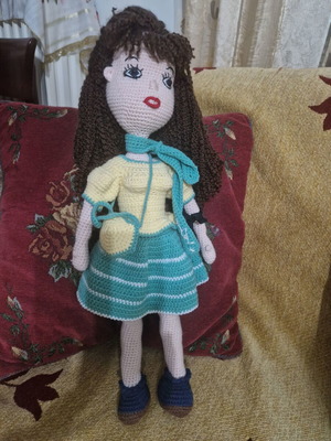 Handmade knitted doll new for play or decoration