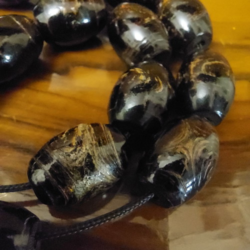 Yiousouri Worry Beads (Black Coral) New with 21+1 Beads and Papa