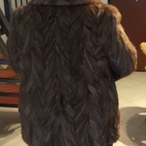 Women's authentic fur brown with leatherette like new