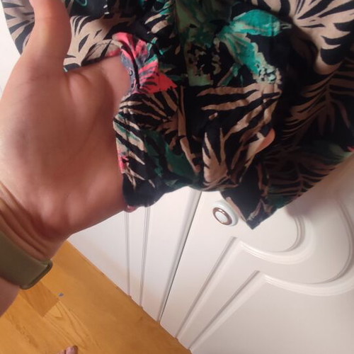 One-piece tropical print shorts Pink Woman like new, size S/M