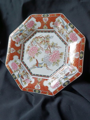 Japanese porcelain plate vintage like new with octagonal design
