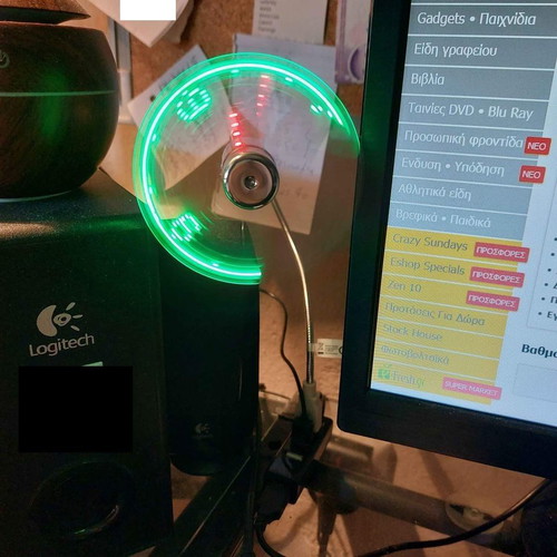Logilink USB fan with clock like new