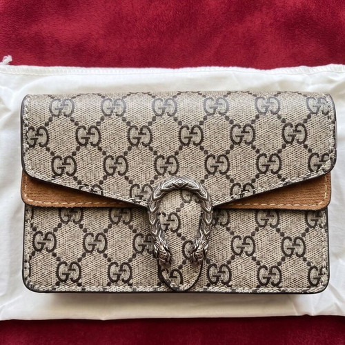 Gucci Dionysus shoulder bag used, super mini edition, beige and brown