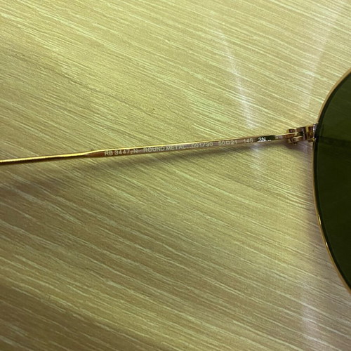 Ray-Ban mirror sunglasses like new, gold metal round frame