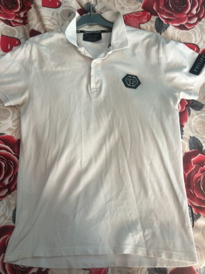 Philip Plein polo t shirt μεταχειρισμένο, μέγεθος M, άσπρο