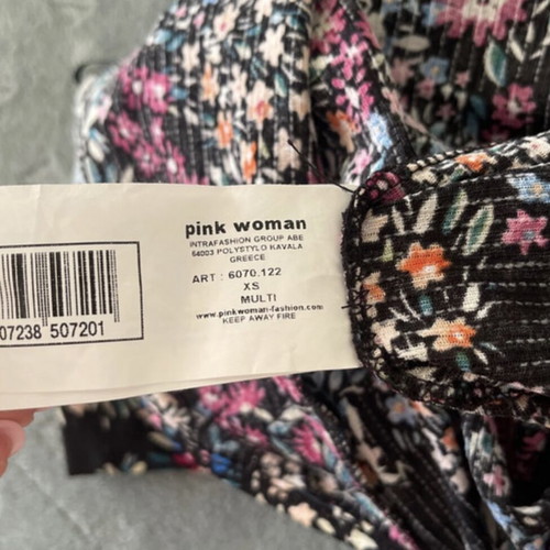 Pink Woman midi dress like new, multicolored with open back