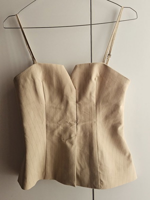 ZARA μπεζ κορσέ τοπ με λεπτές τιράντες