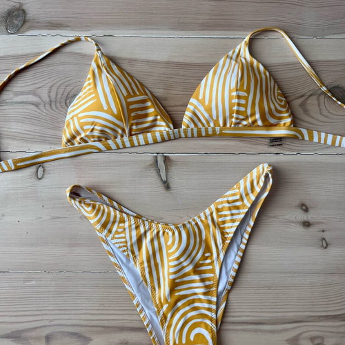 Baroos bikini new, size L, white and yellow