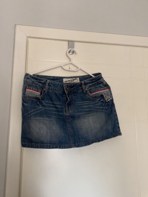 Denim skirt with designs like new, blue, size M