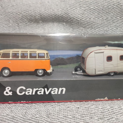 Volkswagen Bus & Caravan metal miniature 1:72 new by Imaginarium
