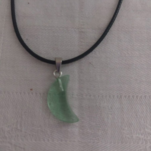 Necklace from PU leather like new, 45 cm plus 5 cm extension, black and green
