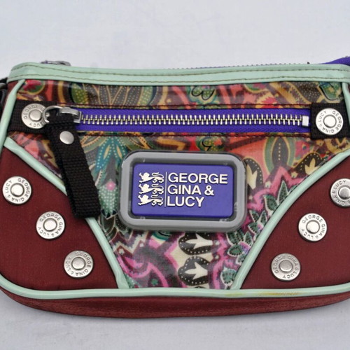 George Gina & Lucy Y2K brown clutch bag