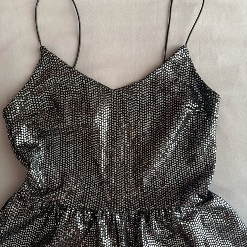 H&M xs silver one-piece shorts like new
