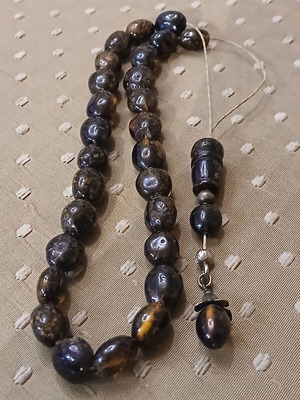 Amber komboloi used, pure Baltic with 27 beads