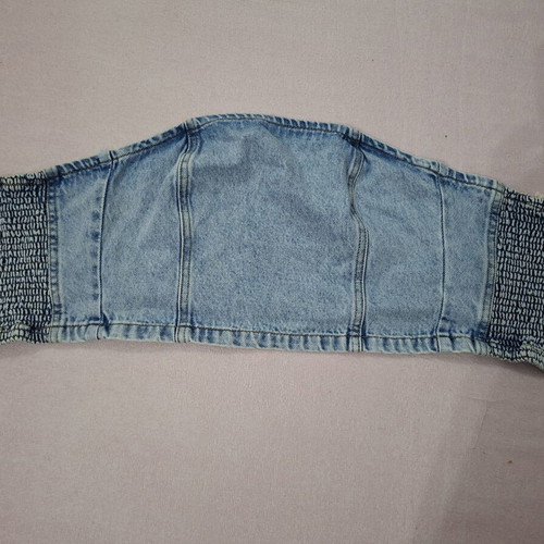 Pink Woman denim strapless bustier new, size S