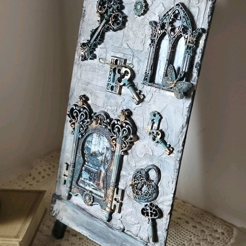 The Composer's Locked Secret mixed media panel made to order