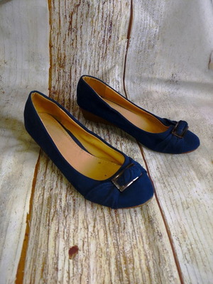 Σουέντ μπαλαρίνες JFLOWERS μεταχειρισμένες, μέγεθος 38, μπλε