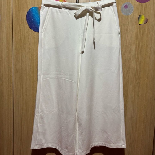 Midi pants with belt and pockets like new, white, size XXL