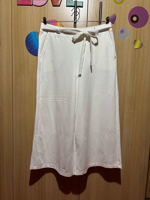 Midi pants with belt and pockets like new, white, size XXL