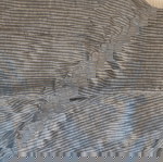 Μπλε ριγέ σορτς Badila με λάστιχο και πλαϊνές τσέπες, μέγεθος L