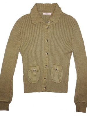 Valentino knitted cotton cardigan like new, beige, size S