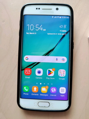 Samsung Galaxy S6 Edge 32GB άσπρο μεταχειρισμένο με ράγισμα οθόνης