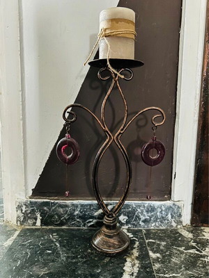 Tall metal candlestick like new