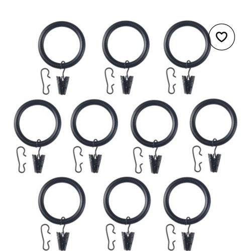 IKEA Syrlig Curtain Hooks Black 3 Packs New