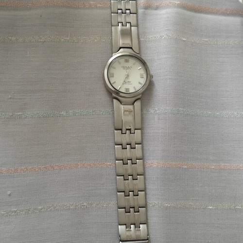 Vintage OMAX HB0239 women's quartz watch used, silver tone