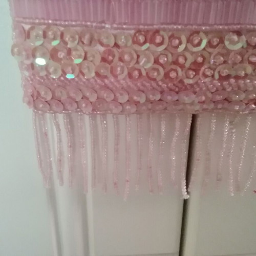 Girls' bag like new, pink with sequins and fringes
