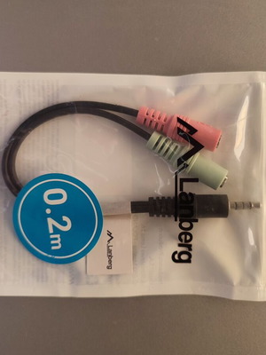 Lanberg audio cable microphone headphone splitter new 20cm