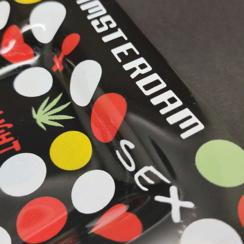 Glass ashtray Amsterdam used with vivid colors