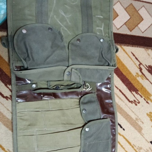 Military backpack used, complete set with many pockets