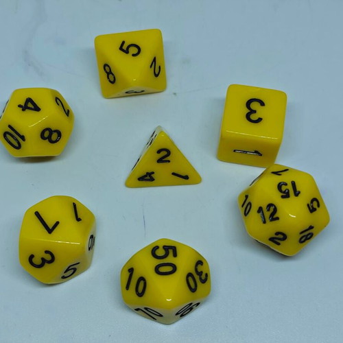 RPG dice set 7 pieces like new with fabric pouch