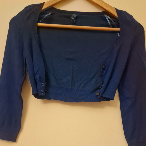 Bolero sleeves blouse blue like new, sizes XS-S
