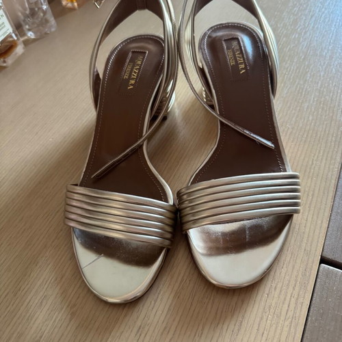 Aquazzura New Gold Sandals Size 36
