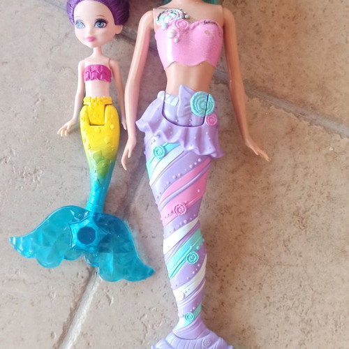 Barbie mermaid large and small set collectible used