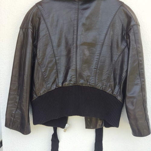 Zara Studio genuine leather biker jacket with bows used, buttery lambskin
