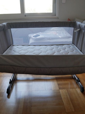 Bebe Stars Side to Side Plus 2in1 Baby Cot with Coconut Mattress like new