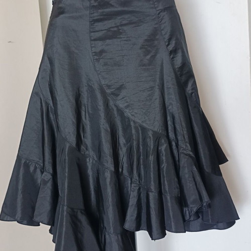 Motivi asymmetric skirt with ruffles black like new