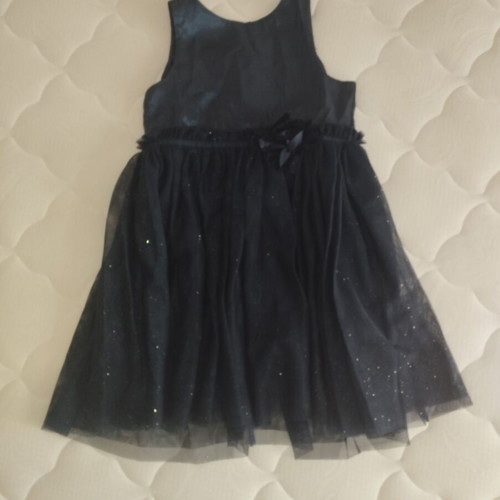 H&M sleeveless festive dress like new, dark blue with tulle