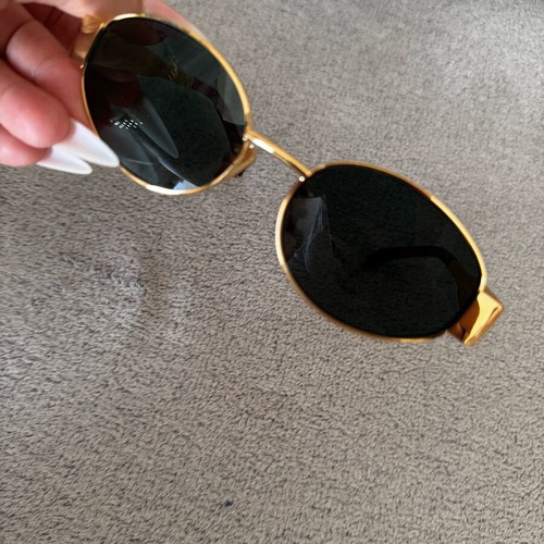 Celine sunglasses like new, green and gold