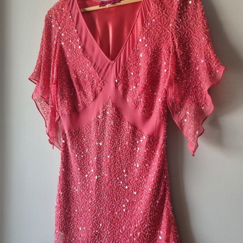 C'est Si Bon Occasion blouse like new with tulle and beads