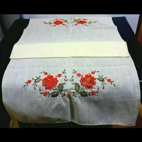 Set of 3 vintage handmade table linens like new