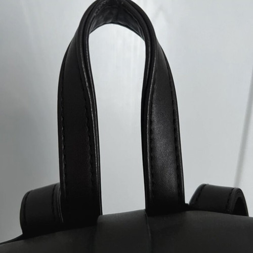 Women's backpack dark brown with velvet suede texture