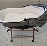 Bexa Ideal New Baby Bassinet with Rolling Base and 100% Latex Mattress, Foxy Grey In9