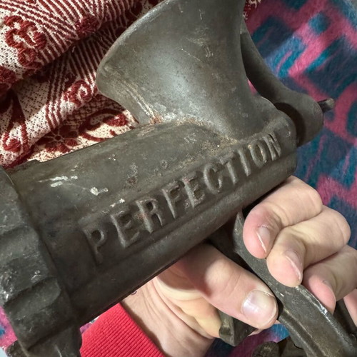 Antique meat grinder used, kitchen tool