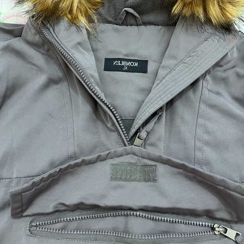 Gray jacket with hood and double fleece lining new XL