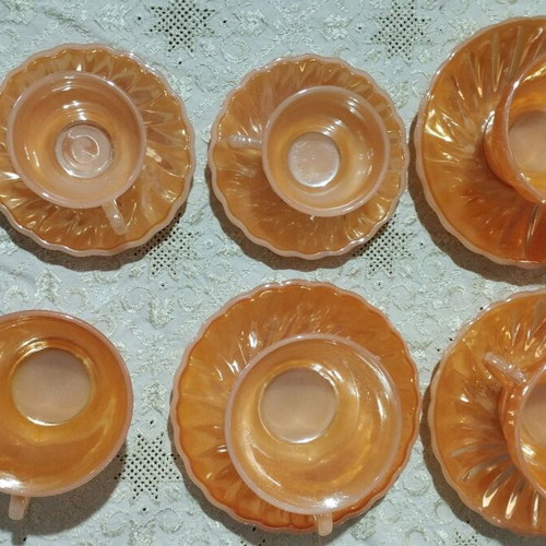 Fire King vintage glass set of 6 cups like new