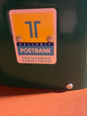 Postbank Piggy Bank used, green color, no key